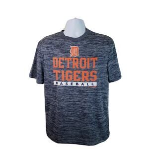 Official MLB Genuine Detroit Tigers Grey Patterned Tshirt Size XL